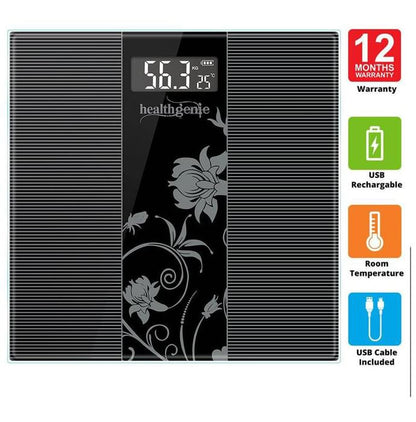 Healthgenie HD 93 Digital Personal Weighing Scale Black