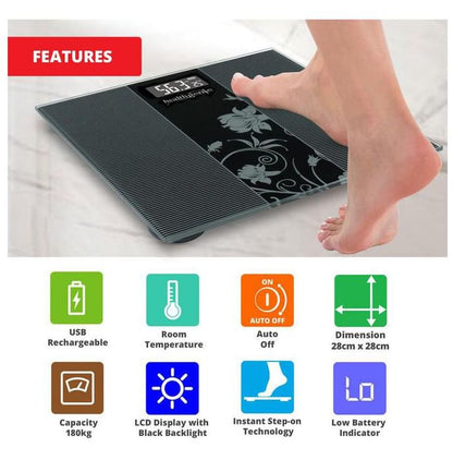 Healthgenie HD 93 Digital Personal Weighing Scale Black