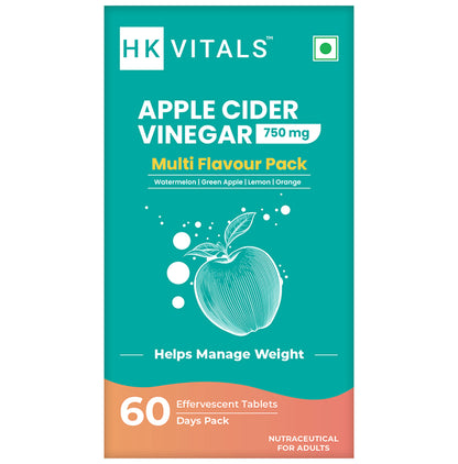 Healthkart Apple Cider Vinegar 750mg Effervescent Tablet (15 Each) Assorted - Classic Derma