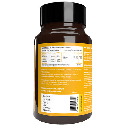 Healthkart HK Vitals Calcium | Multimineral Tablet with Vitamin D3 for Bone & Joint Health