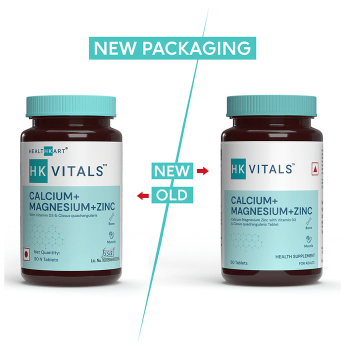 Buy Healthkart HK Vitals Calcium + Magnesium + Zinc | With Vitamin D ...