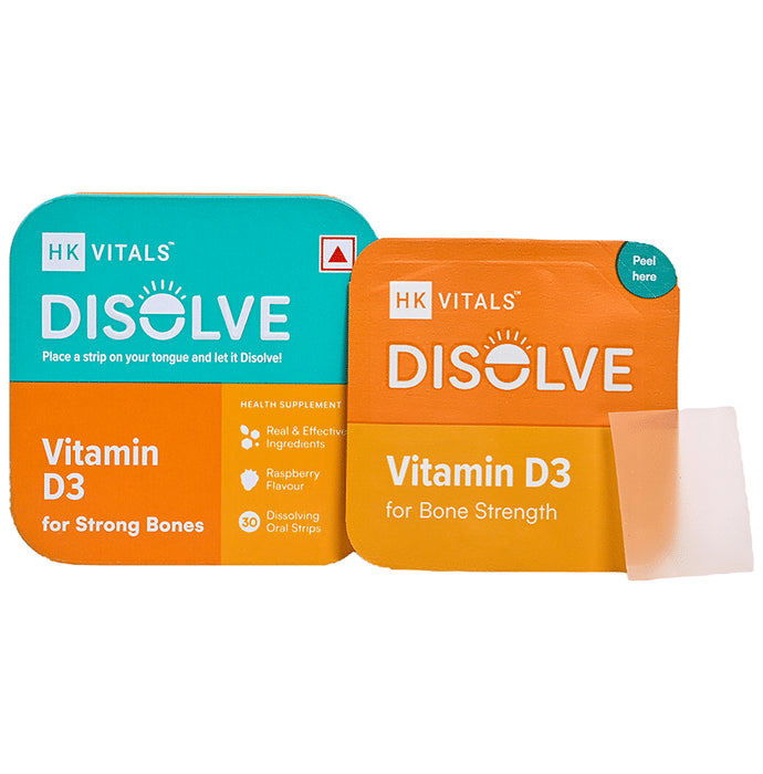 Healthkart HK Vitals Disolve Vitamin D Strip Raspberry - Classic Derma