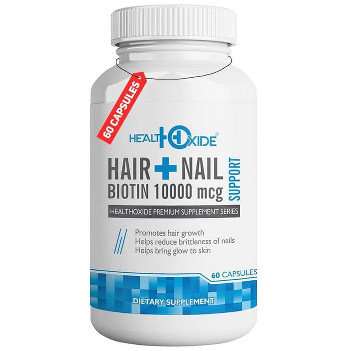 HealthOxide Hair + Nail Support Biotin 10000mcg Capsule - Classic Derma