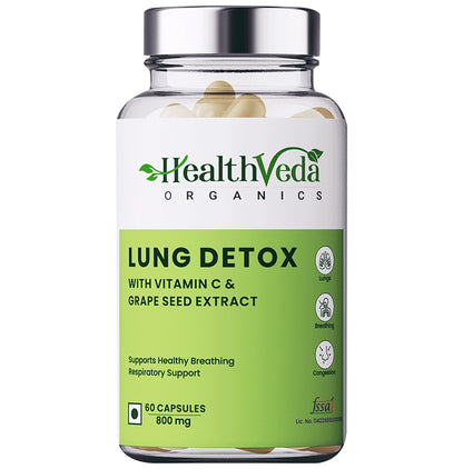 HealthVeda Lung Detox with Vitamin C & Grapeseed Extract Capsule - Classic Derma