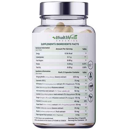 HealthVeda Lung Detox with Vitamin C & Grapeseed Extract Capsule