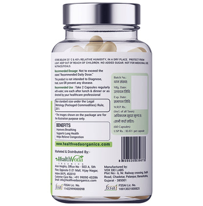 HealthVeda Lung Detox with Vitamin C & Grapeseed Extract Capsule