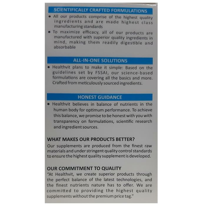 HealthVit Iron 17mg | For RBC Formation, Brain & Muscle Function | Tablet