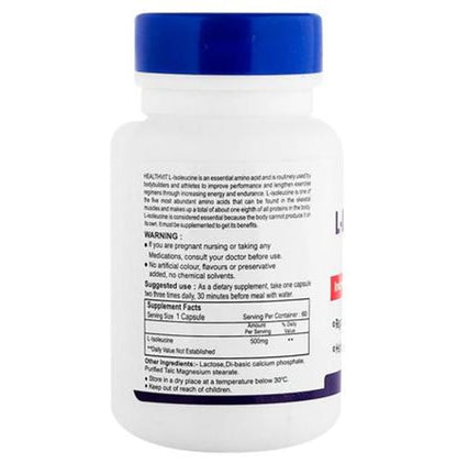 HealthVit L-Isoleucine 500mg Increase Energy Levels Capsule
