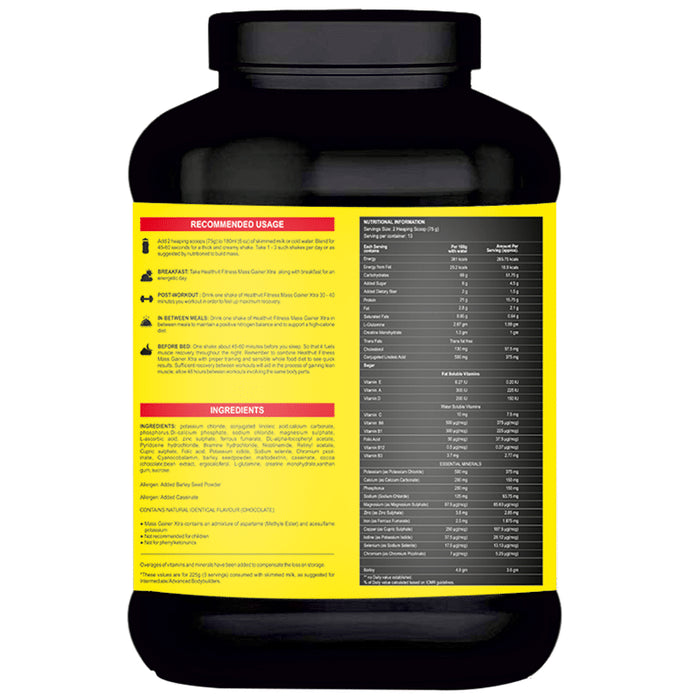 HealthVit Mass Gainer Xtra with Vitamins & Minerals Powder Chocolate