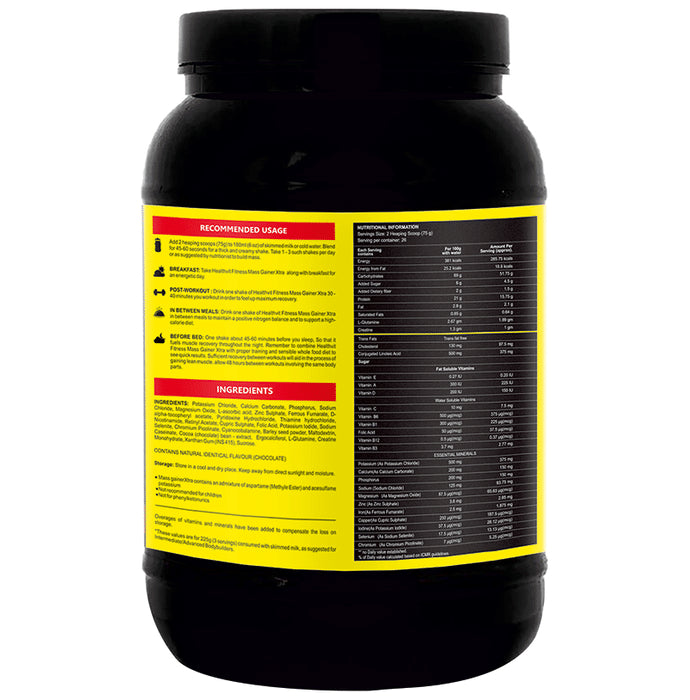 HealthVit Mass Gainer Xtra with Vitamins & Minerals Powder Chocolate