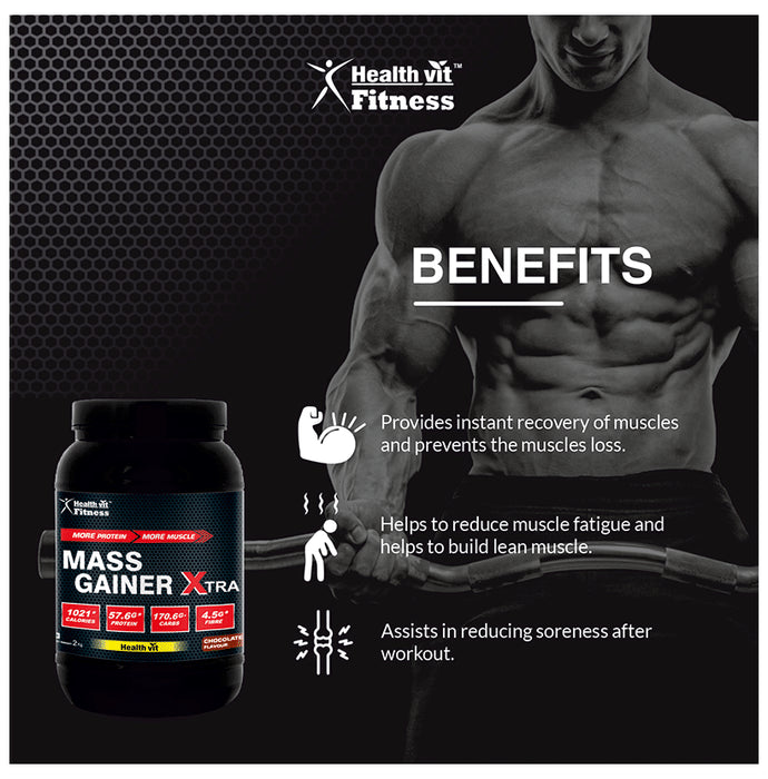 HealthVit Mass Gainer Xtra with Vitamins & Minerals Powder Chocolate