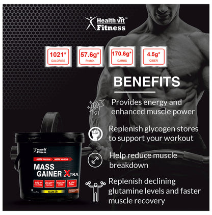 HealthVit Mass Gainer Xtra with Vitamins & Minerals Powder Chocolate