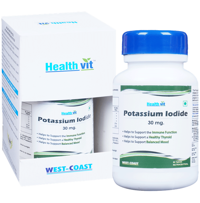 HealthVit Potassium Iodide 30mg | For Immunity, Healthy Thyroid & Balanced Mood | Tablet - Classic Derma