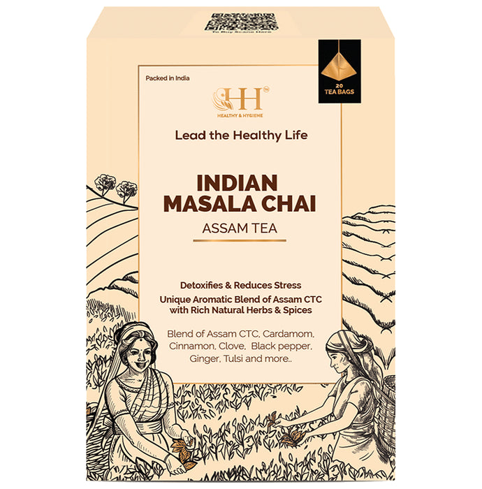Healthy & Hygiene Indian Masala Chai Assam Tea Bag (2gm Each) - Classic Derma