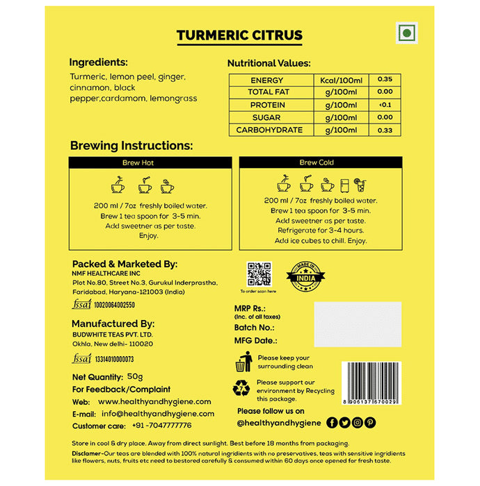 Healthy & Hygiene Turmeric Citrus Herbal Tea
