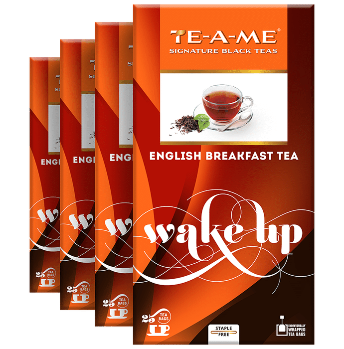 TE-A-ME English Breakfast Black Tea Bags (25 Each) - Classic Derma