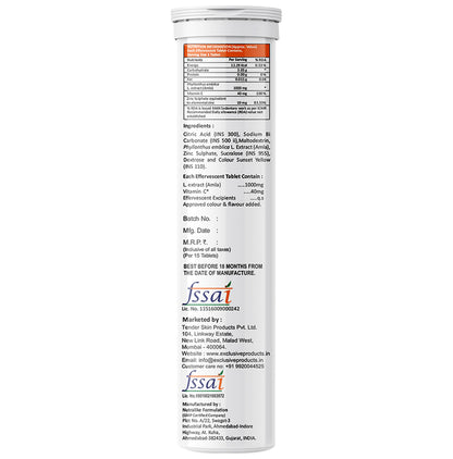 HealthyAF Vitamin-C 1000mg Effervescent Tablet (15 Each) Sugar Free Orange