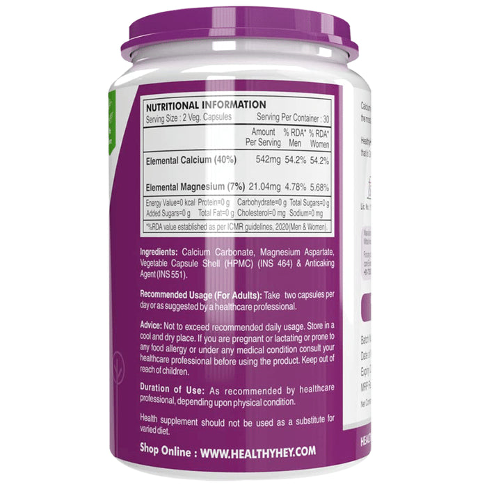 HealthyHey Calcium+Magnesium 542mg Vegetable Capsule