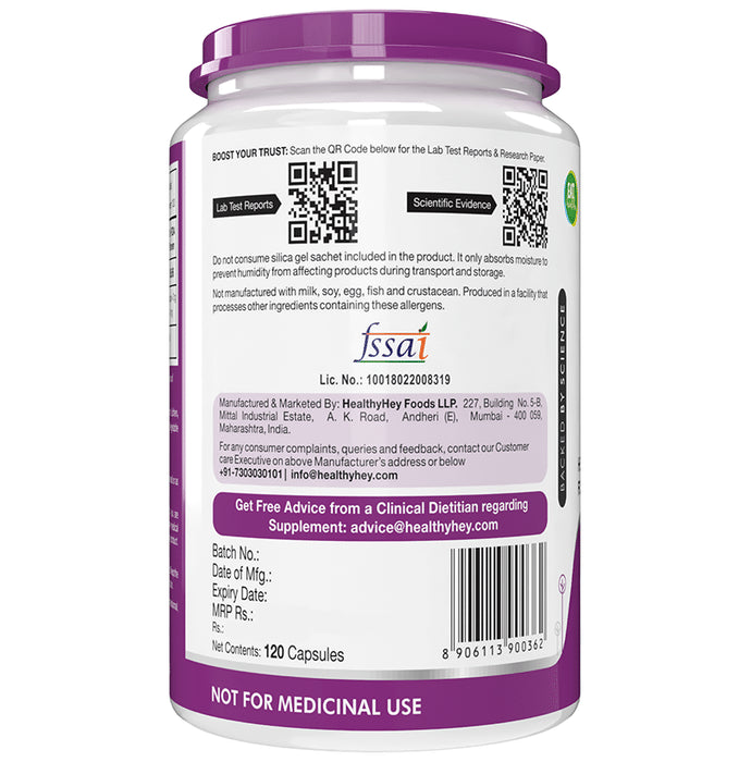 HealthyHey Natural Vitamin Vegan D3 400IU Vegetable Capsule