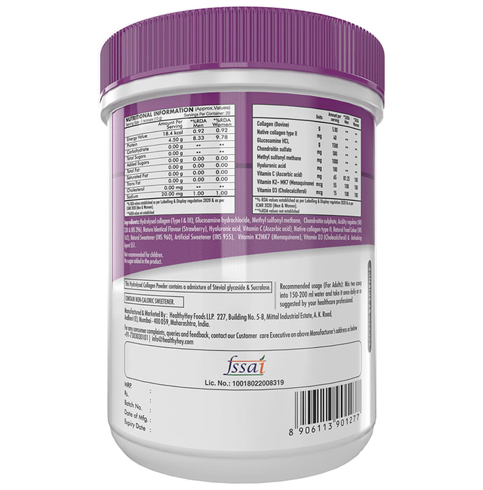HealthyHey Nutrition Joint Relief with Collagen Type 1, 2 & 3 | Flavour Strawberry