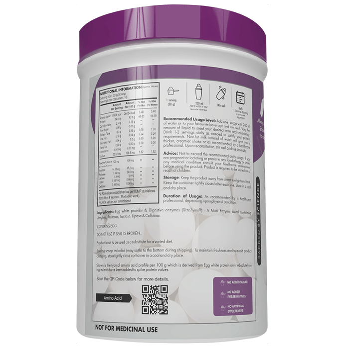 HealthyHey Nutrition Pasteurized Egg White Protein Powder Unflavoured