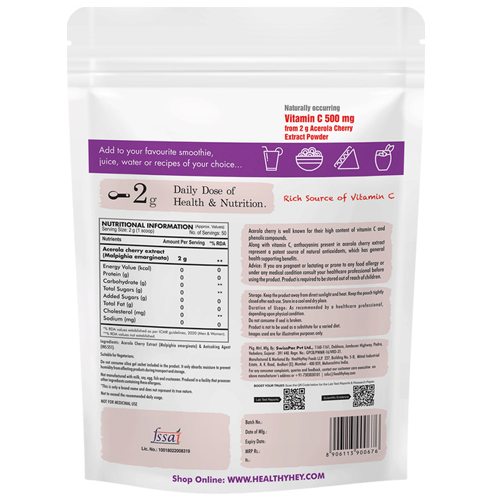 HealthyHey Nutrition Vitamin C Powder Unflavoured