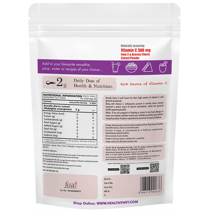 HealthyHey Nutrition Vitamin C Powder Unflavoured