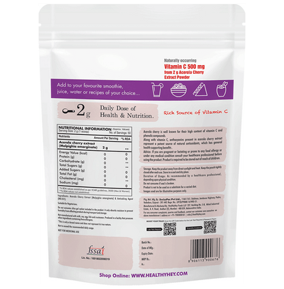 HealthyHey Nutrition Vitamin C Powder Unflavoured