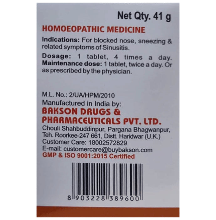 Bakson's Homeopathy Sinus Aid Tablet