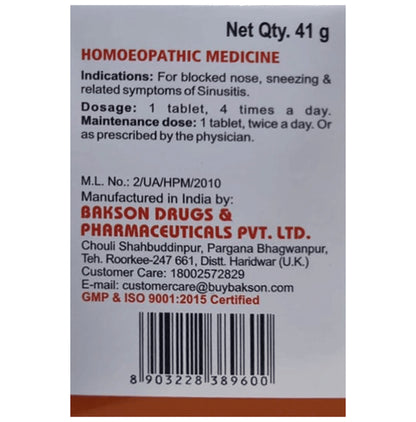 Bakson's Homeopathy Sinus Aid Tablet