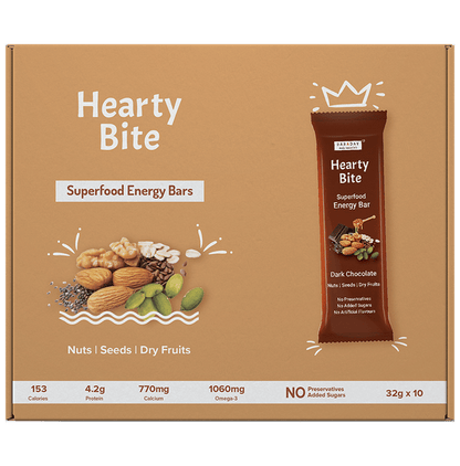 Hearty Bite Superfood Bar | No Added Sugar | Flavour Dark Chocolate - Classic Derma