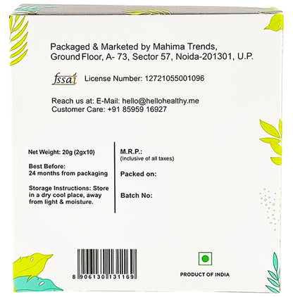 Hello Healthy Ginger Tulsi Spice Green Tea Muslin Cloth Potli (2gm Each)