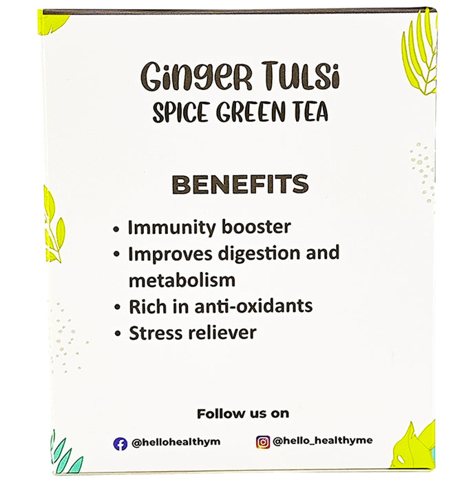 Hello Healthy Ginger Tulsi Spice Green Tea Muslin Cloth Potli (2gm Each)