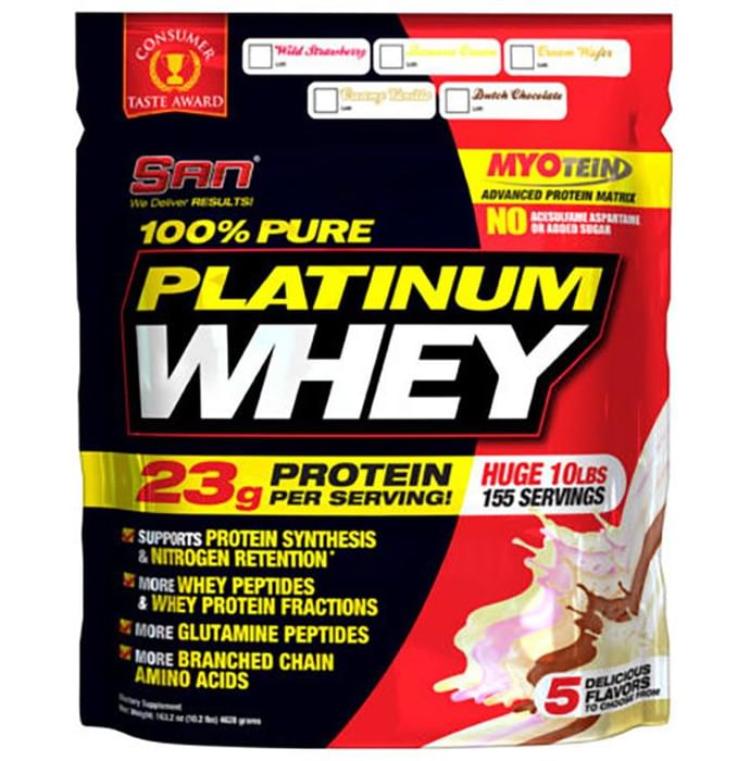 SAN 100% Pure Platinum Whey Protein Powder Dutch Chocolate - Classic Derma