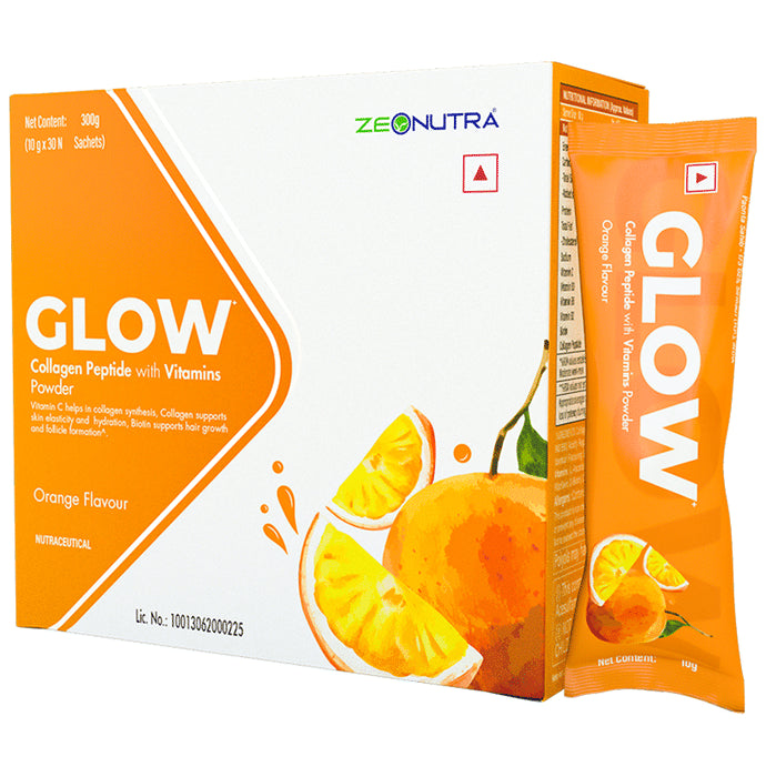 Zeonutra Glow Collagen Peptide with Vitamins Powder (10gm Each) - Classic Derma
