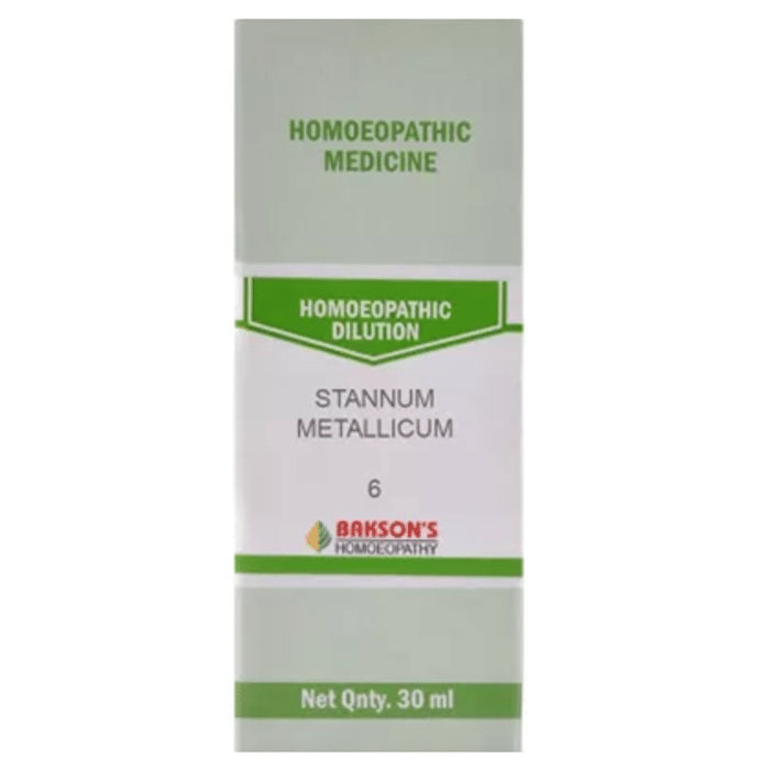 Bakson's Homeopathy Stannum Metallicum Dilution 6 CH - Classic Derma