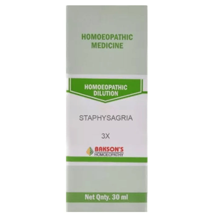 Bakson's Homeopathy Staphysagria Dilution 3X - Classic Derma