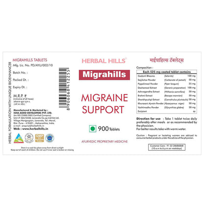 Herbal Hills Migrahills Migraine Support Tablet Value Pack