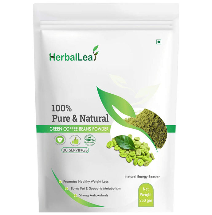 HerbalLeaf 100% Pure & Natural Green Coffee Beans Powder - Classic Derma