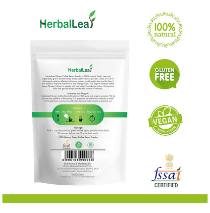 HerbalLeaf 100% Pure & Natural Green Coffee Beans Powder