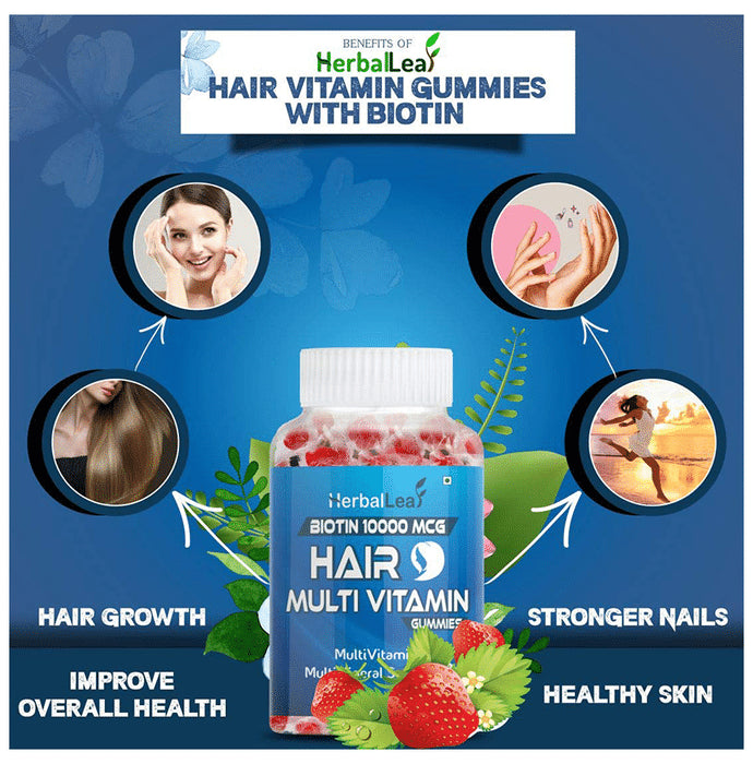HerbalLeaf Biotin Hair Multi Vitamin Gummy