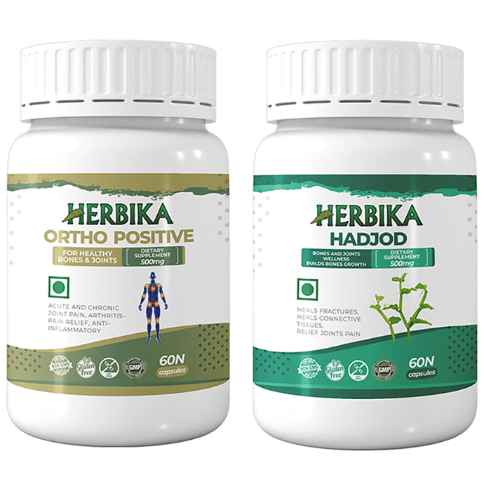 Herbika Combo Pack of Ortho Positive & Hadjod Capsule (60 Each) - Classic Derma