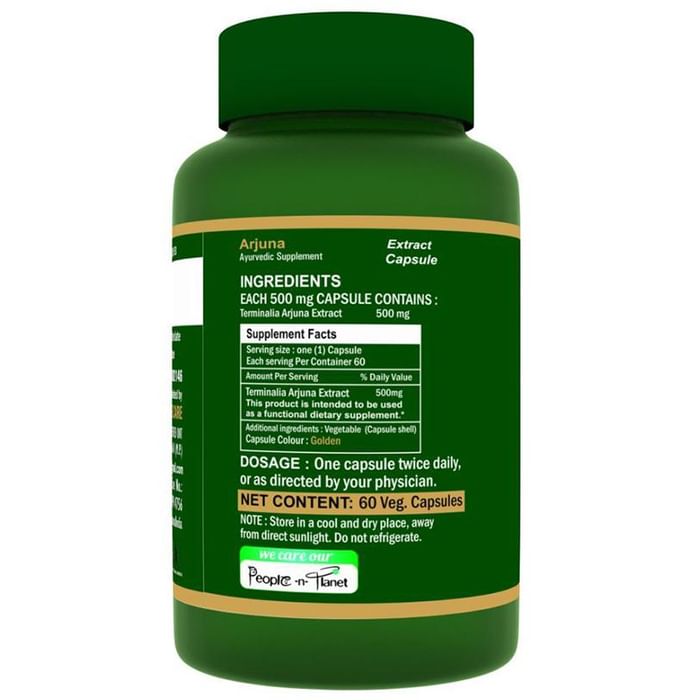 Herbo Natural Arjuna (Terminalia Arjuna) Extract 500mg Veg Capsule