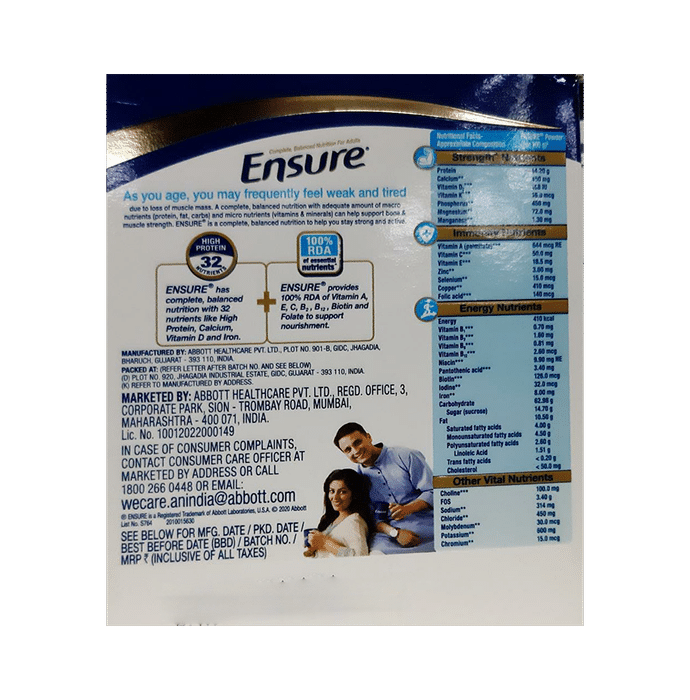 Combo Pack of Ensure Vanilla Powder Refill 1kg & Ensure Chocolate Powder 200gm