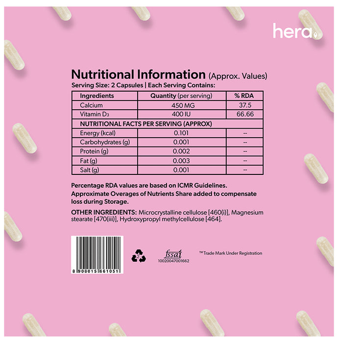 Hera Women Wellness Bundle Combo Pack of Women Multivitamin 60 Capsule + Calcium Core 60 Capsule + Omega One 30 Capsule