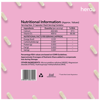 Hera Women Wellness Bundle Combo Pack of Women Multivitamin 60 Capsule + Calcium Core 60 Capsule + Omega One 30 Capsule