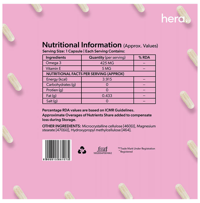 Hera Women Wellness Bundle Combo Pack of Women Multivitamin 60 Capsule + Calcium Core 60 Capsule + Omega One 30 Capsule