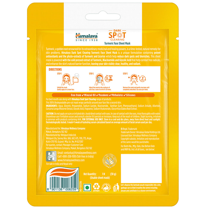 Himalaya Dark Spot Clearing Face Sheet Mask Turmeric