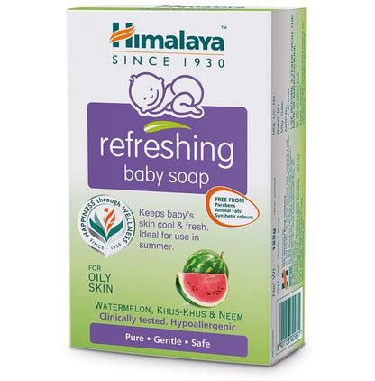 Himalaya Refreshing Baby Soap for Oily Skin | Paraben-Free | Clinically Tested & Hypoallergenic - Classic Derma