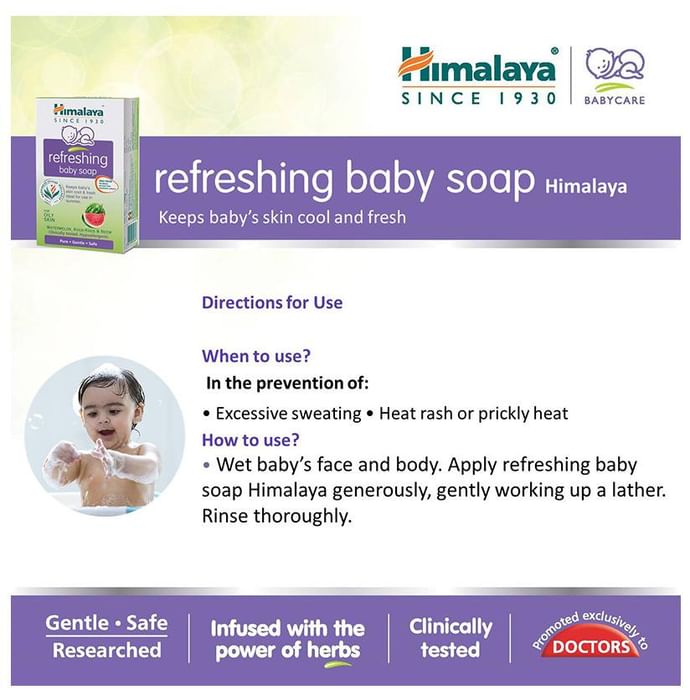 Himalaya Refreshing Baby Soap for Oily Skin | Paraben-Free | Clinically Tested & Hypoallergenic